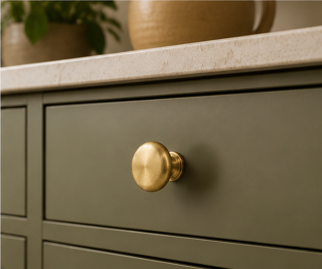 Solid brass mushroom cabinet knob